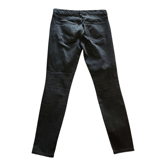 Current/Elliott Black Distressed Ankle Skinny Jeans Edgy Stretch Inseam Size 30 - Picture 3 of 7